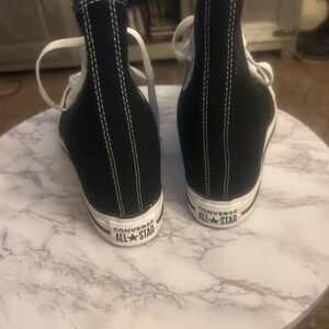 Converse Black High-Tops with White Accents